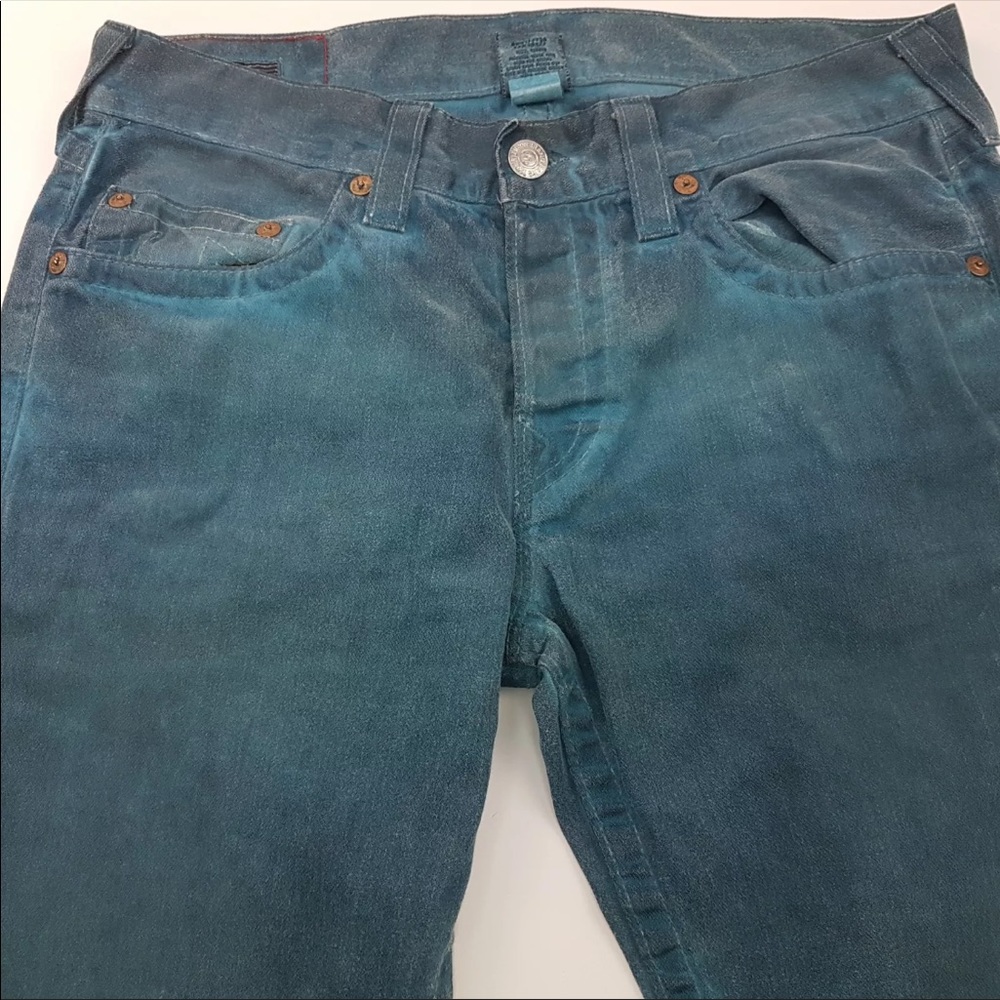 True Religion Ricky Vintage Rare Jeans green/blue